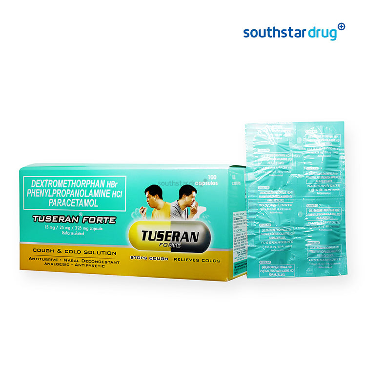 Tuseran Forte 500mg Capsules for cough and cold relief – Southstar Drug